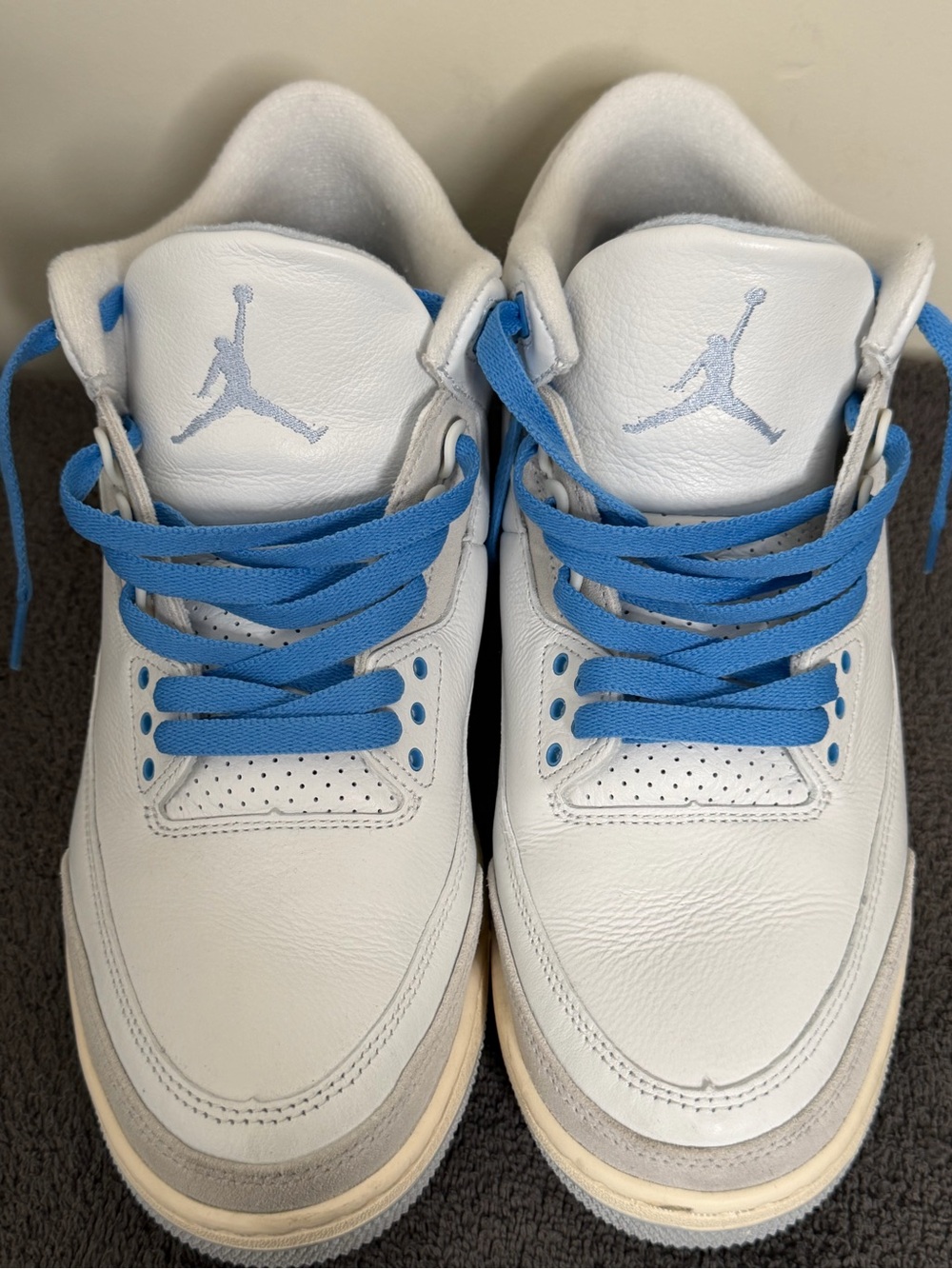 Air Jordan 3 Retro “Lucky Shorts” White Blue in men’s size 11
